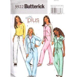 Butterick Sewing Pattern 3922‎ Girls Plus Jacket Vest Top Pants Size 7-14